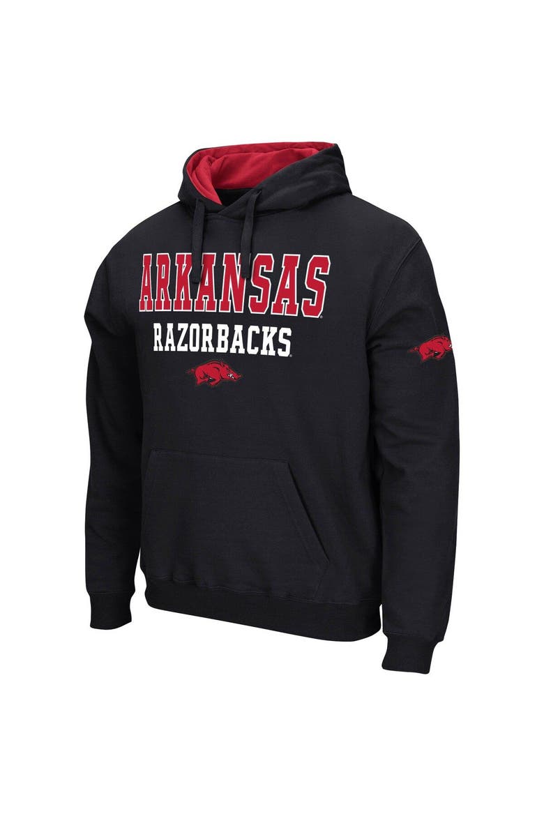 Men's Colosseum Black Arkansas Razorbacks Sunrise Pullover Hoodie, Alternate, color, Black