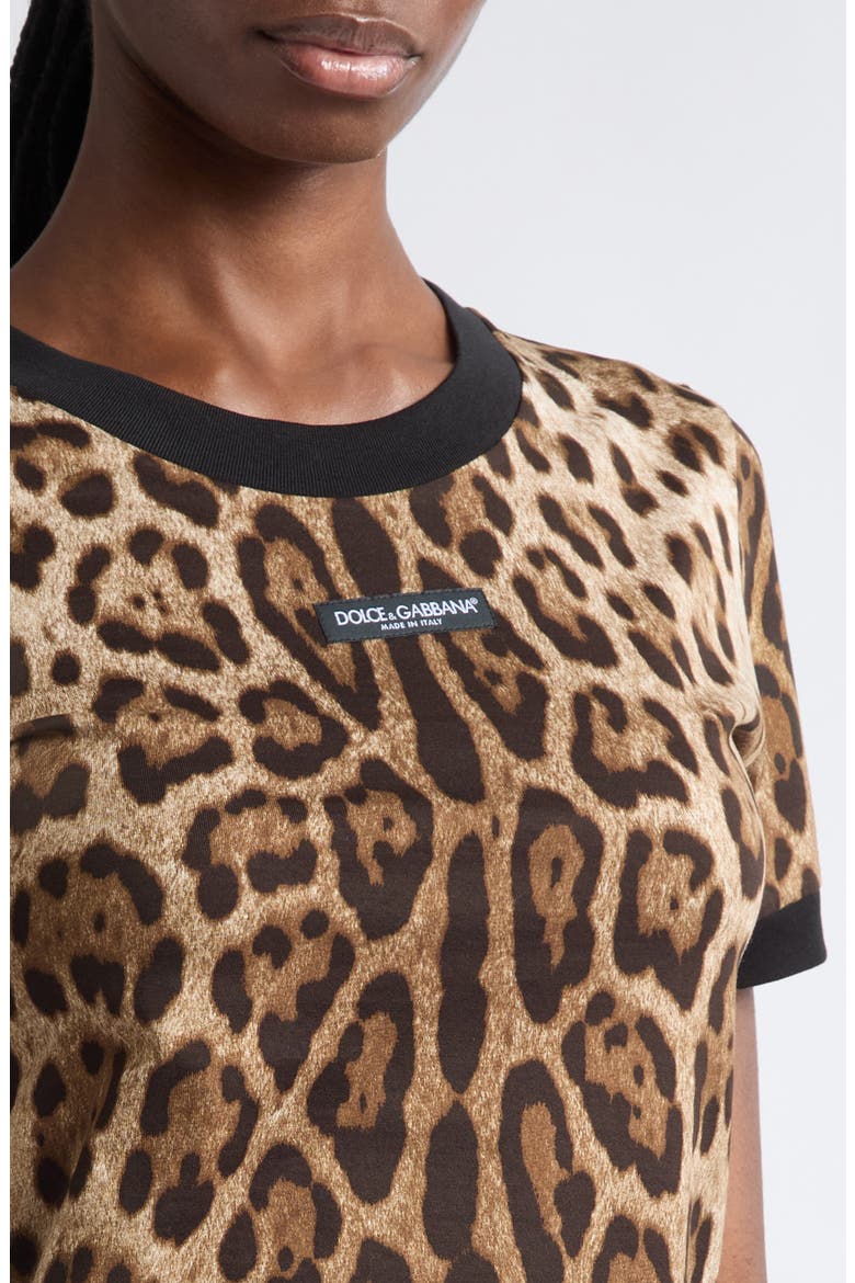 Leopard Jacquard Cotton Jersey T-Shirt, Alternate, color, LEO NEW