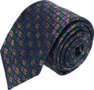 Trafalgar Carnival Diamond Multi-Colored Novelty Silk Necktie