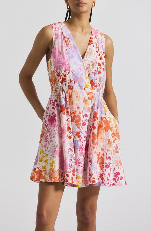 Derek Lam 10 Crosby Tia Floral Stretch Linen Blend Minidress In Multi