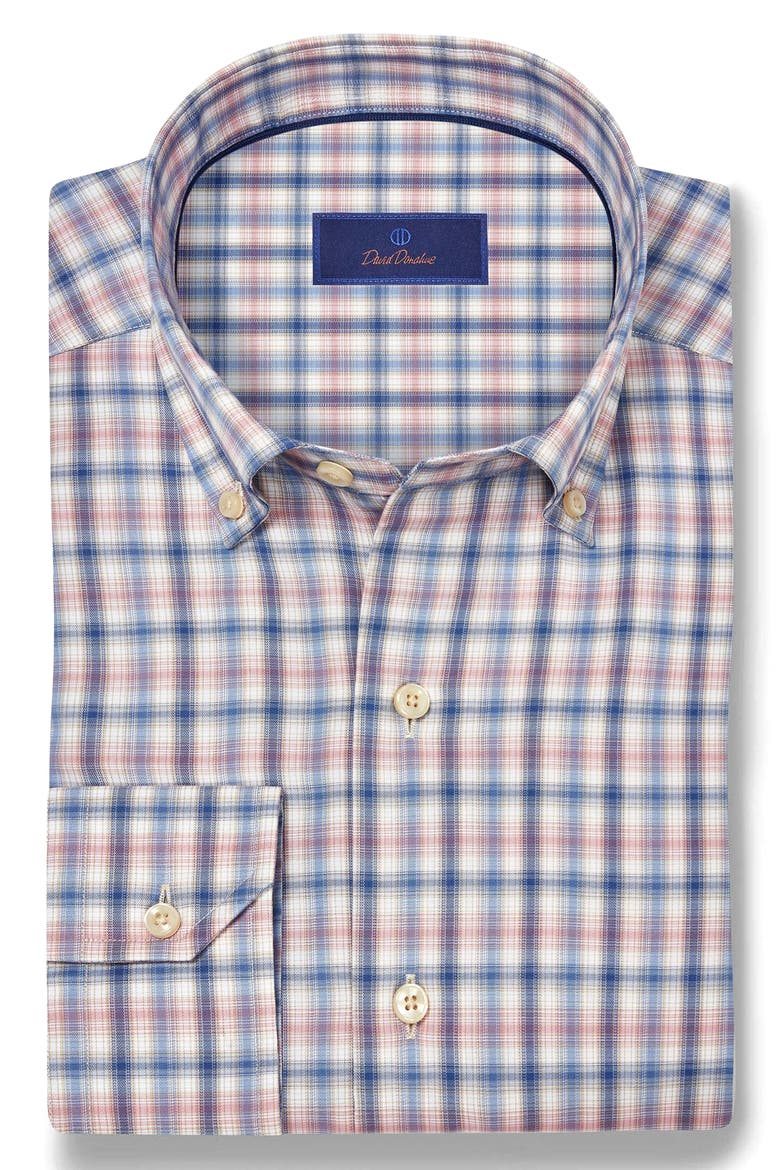 Twill Check Cotton Sport Shirt, Alternate, color, DENIM/ MULTI