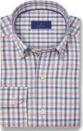 David Donahue Twill Check Cotton Sport Shirt