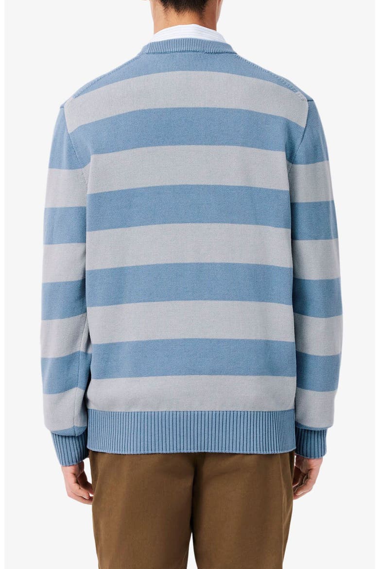 Striped Cotton Crewneck Sweater, Alternate, color, ARAL/ SHELL GREY