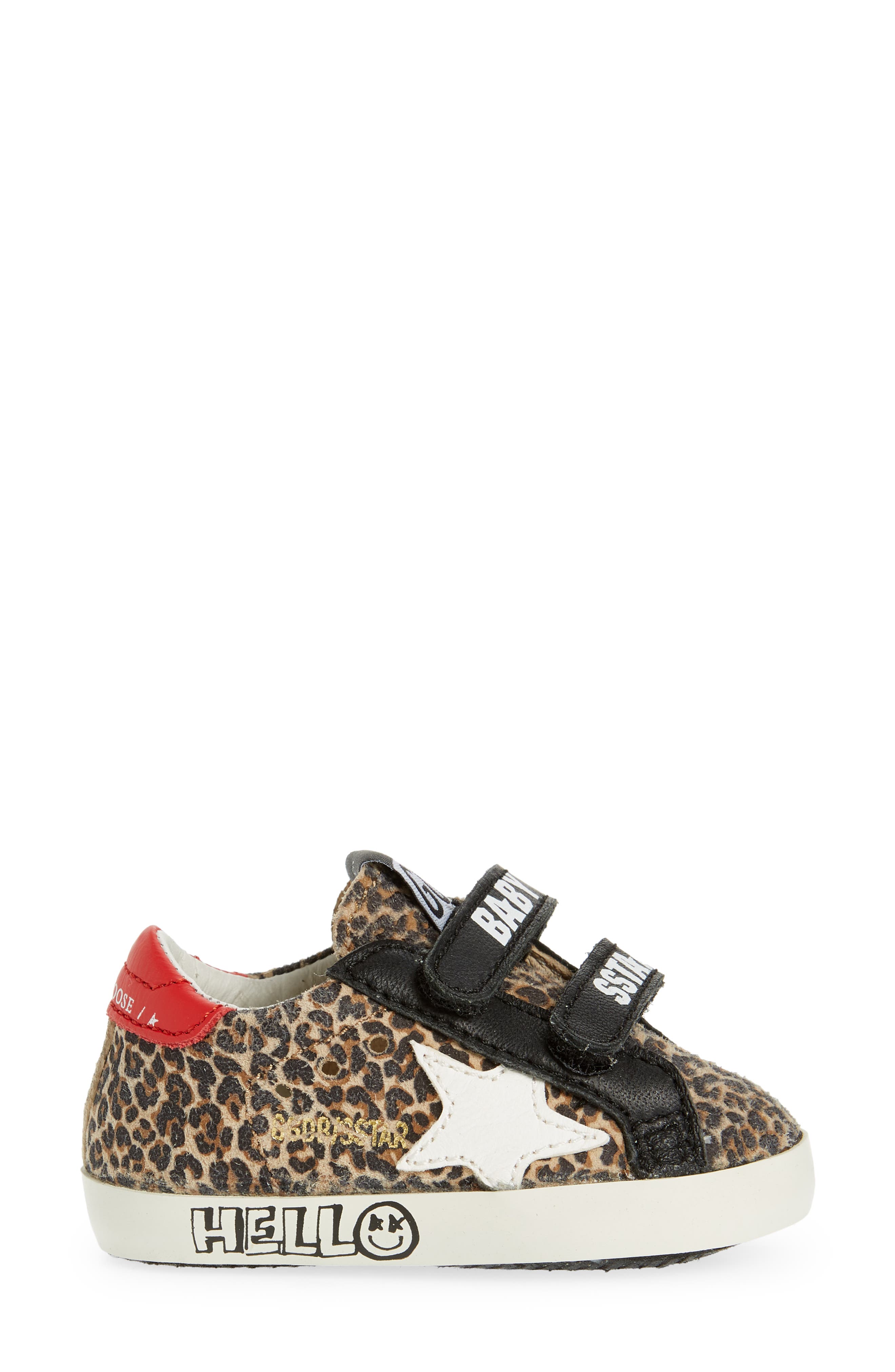 Baby School Low Top Sneaker, Alternate, color, BEIGE BROWN/ BLACK/ WHITE/ RED