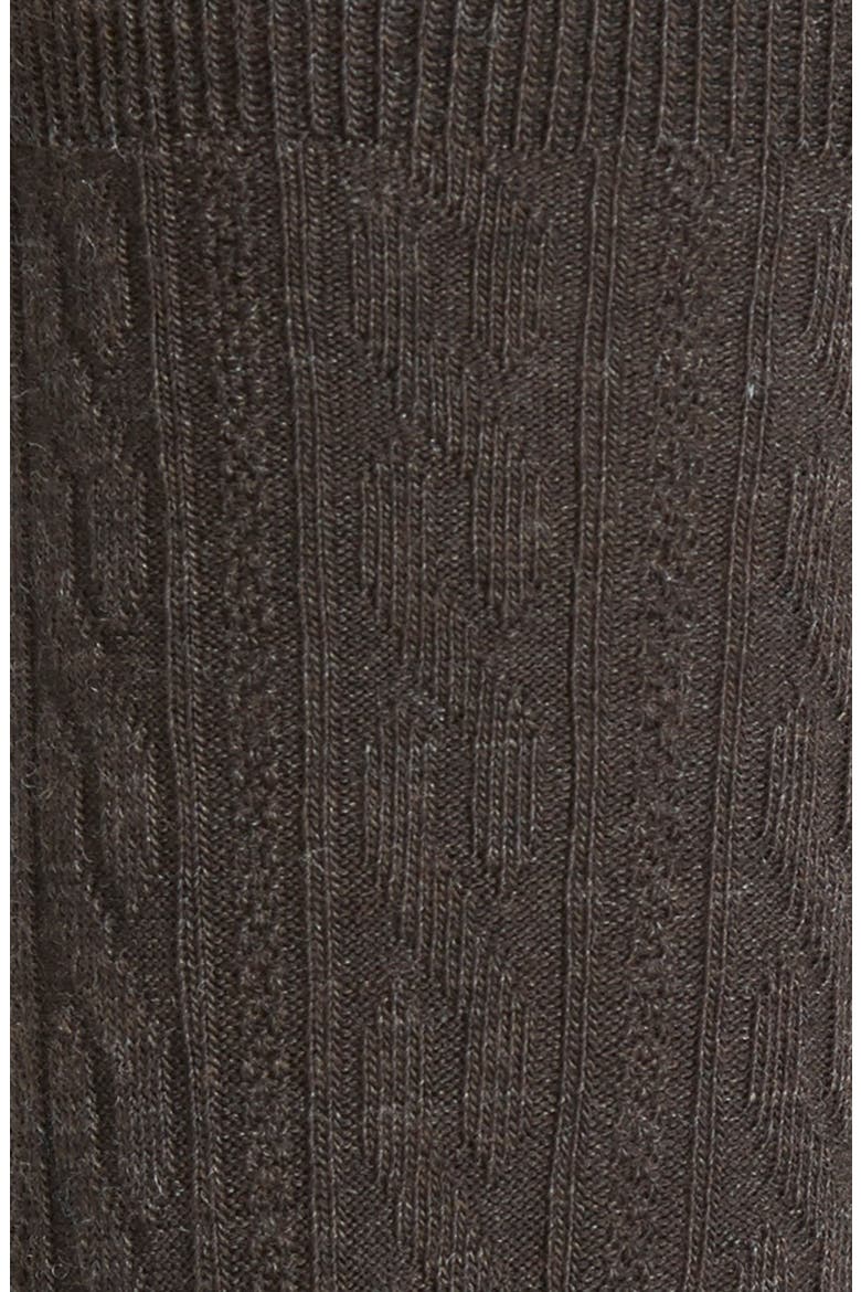 'Cable II' Crew Socks, Alternate, color, CHESTNUT