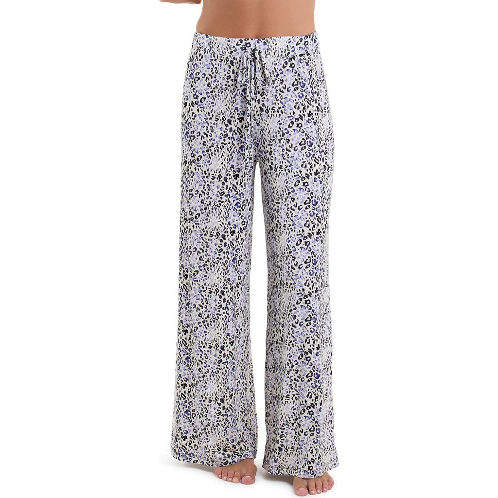Hanky Panky Unwind Modal Drawstring Wide Leg Pant In Animal Print