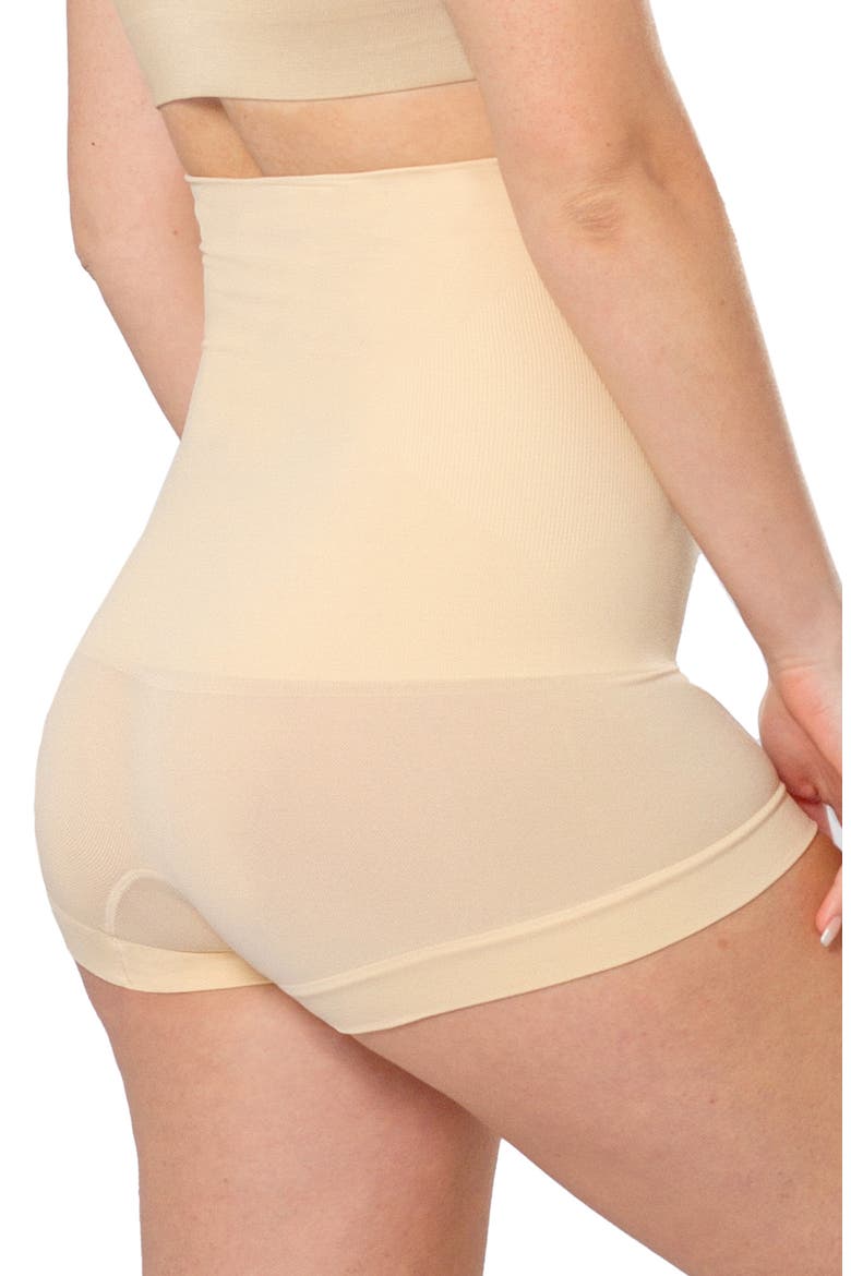High Waist Shaper Boyshorts, Alternate, color, BEIGE