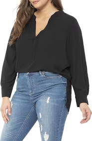 ELOQUII Mandarin Collar Tunic