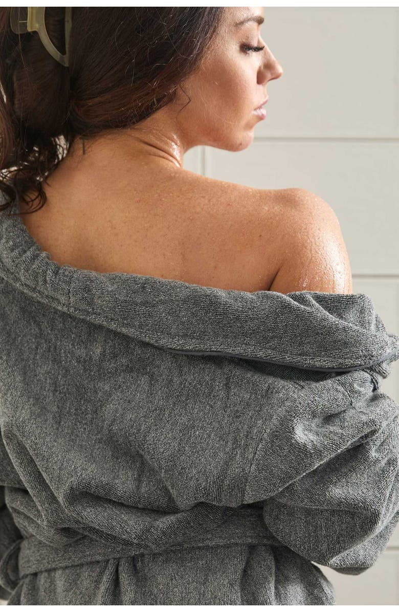 BedVoyage Melange Viscose Cotton Blend Hypoallergenic Bath Robe, Alternate, color, 