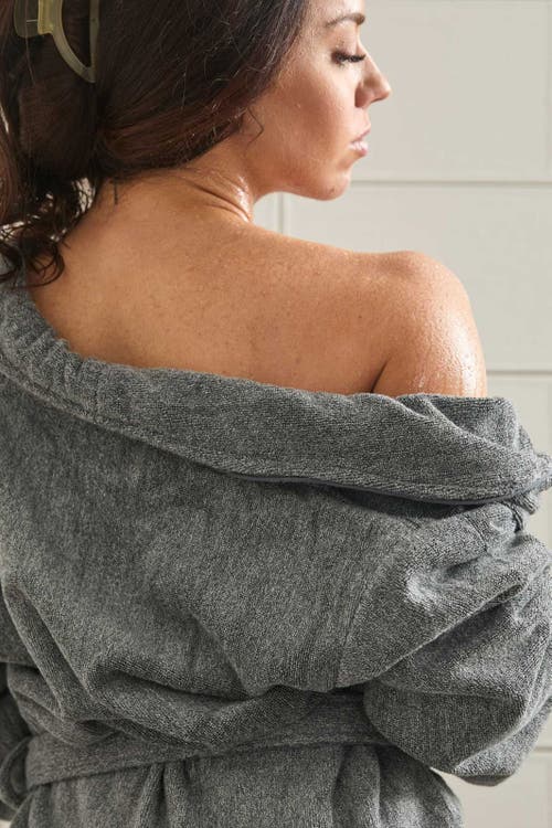 Bedvoyage Melange Viscose Cotton Blend Hypoallergenic Bath Robe In Charcoal