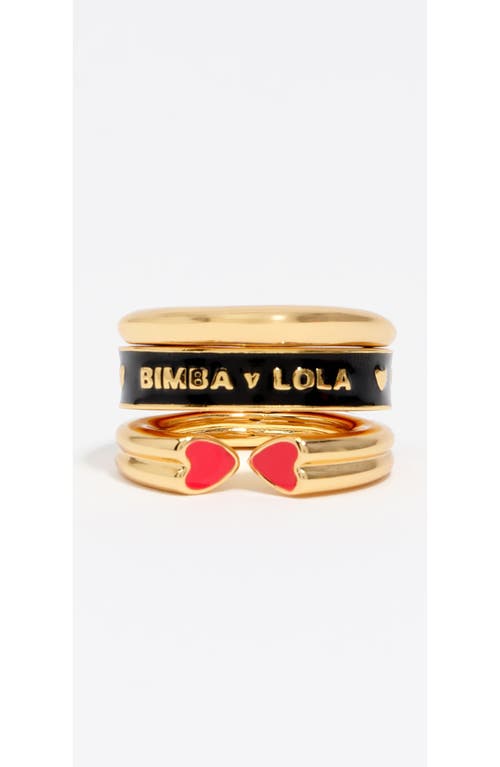 Bimba Y Lola Triple Modular Ring In Gold