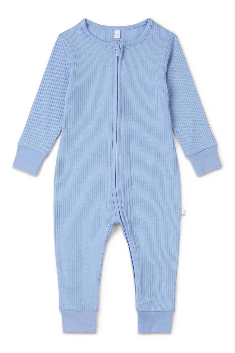 Rib Fitted One-Piece Romper, Main, color, HYDRANGEA