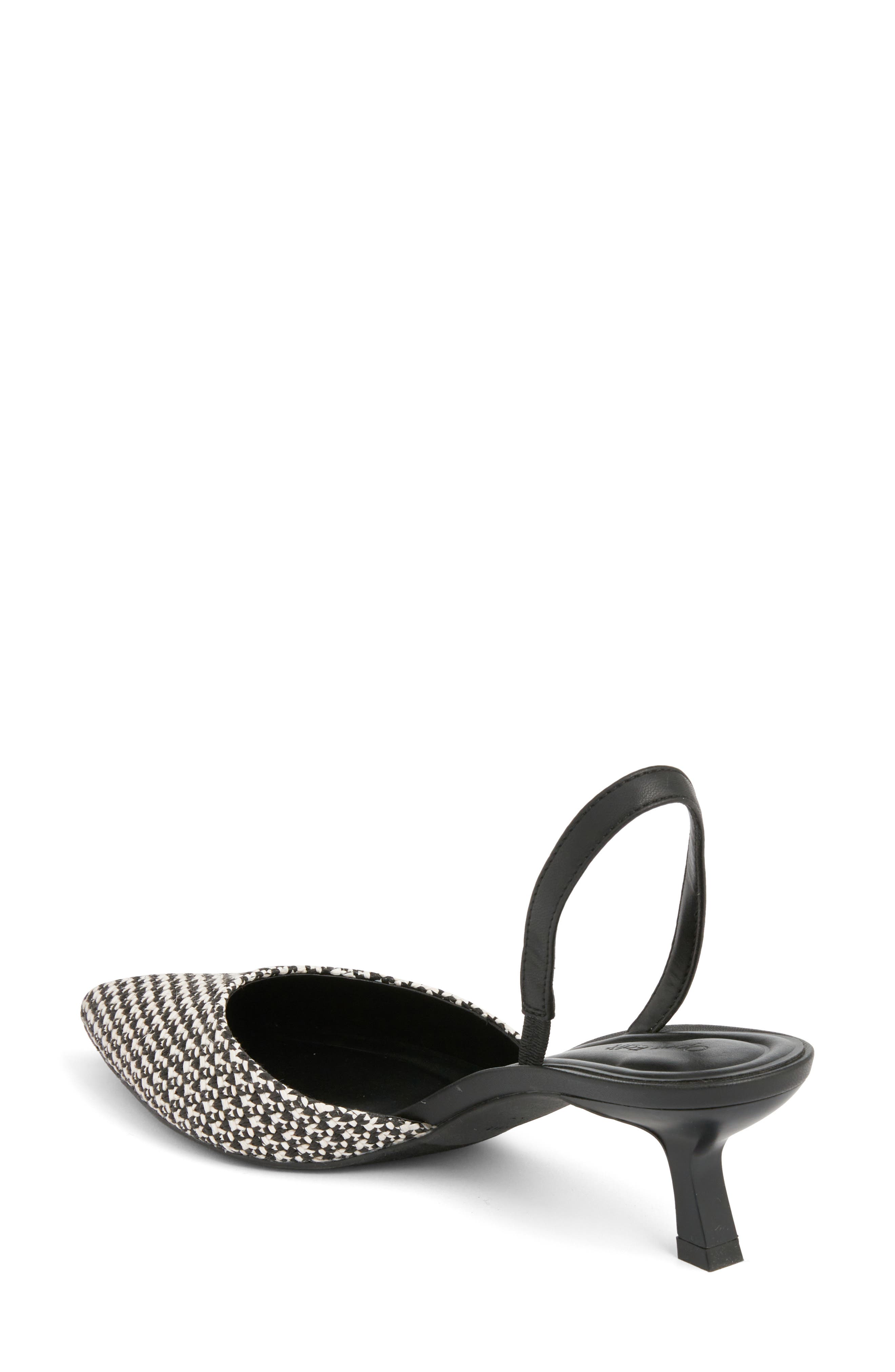 Cammie Kitten Heel Slingback Pump, Alternate, color, BLACK - WHITE