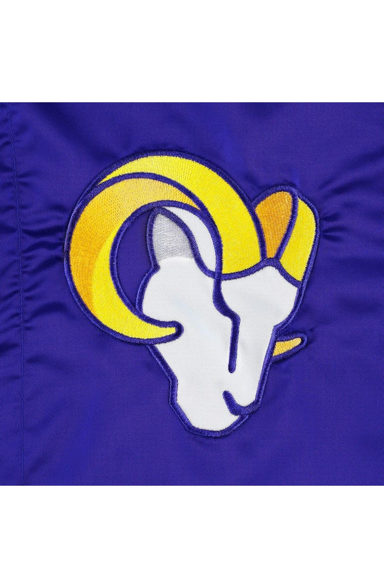 STARTER Men's Starter Royal Los Angeles Rams Midfield Satin Full-Snap Varsity Jacket, Alternate, color, 