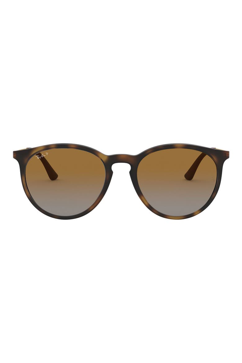 53mm Polarized Round Sunglasses, Main, color, BROWN/ GREY POLAR