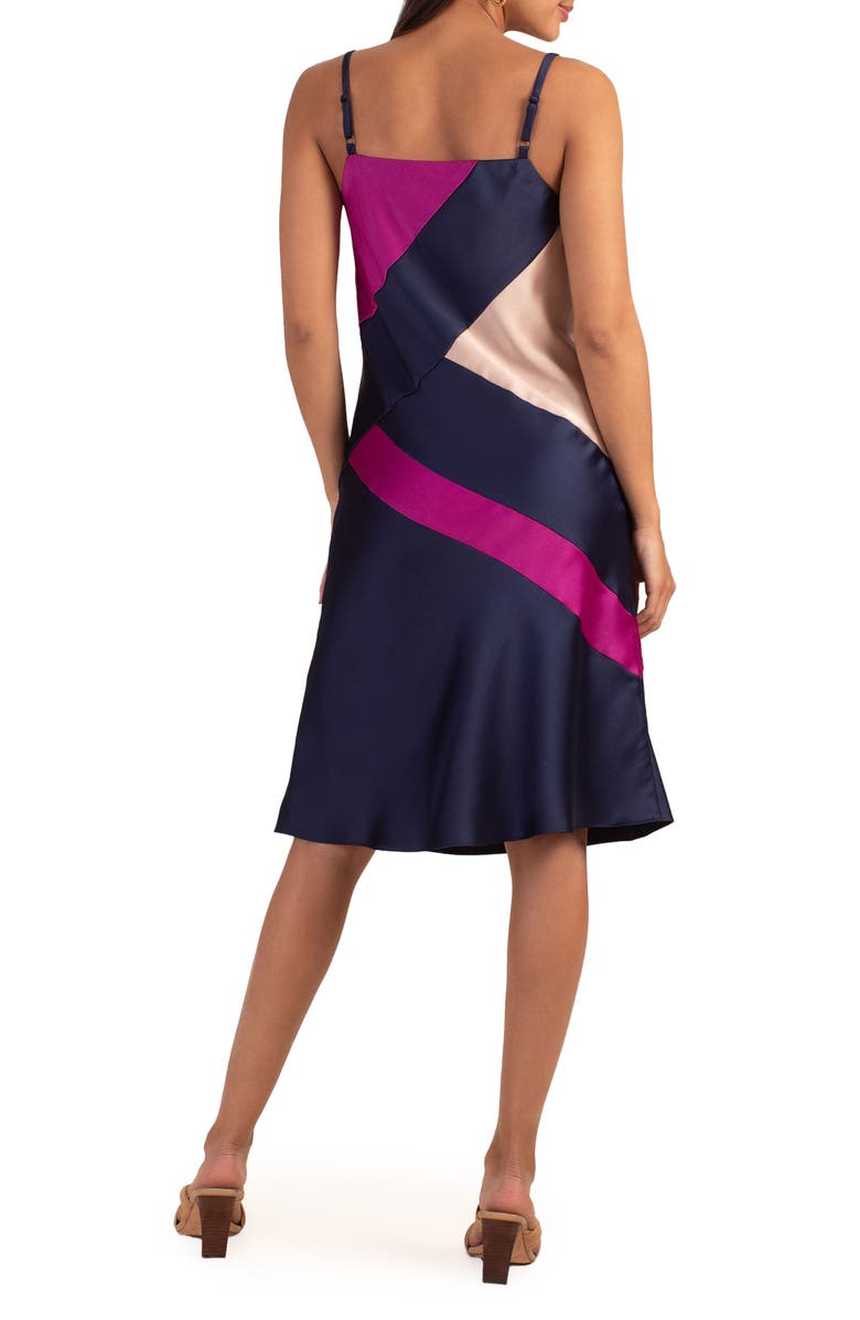 Trina Turk Miraculous Colorblock A-Line Midi Dress, Alternate, color, Navy Multi
