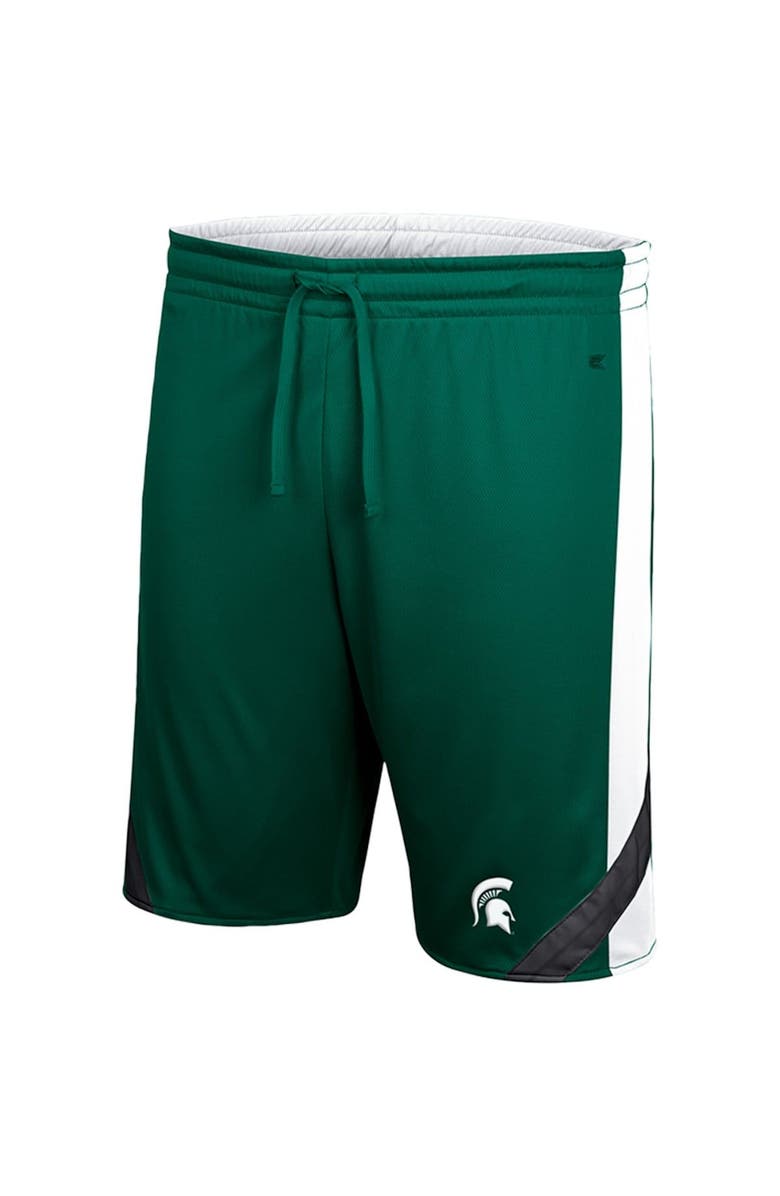 COLOSSEUM Men's Colosseum Green/White Michigan State Spartans Am I Wrong Reversible Shorts, Alternate, color, 