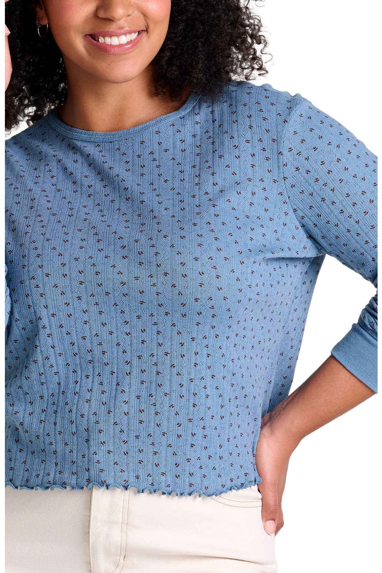 Foothill Pointelle Long Sleeve Crew II, Alternate, color, North Shore Ditsy Print