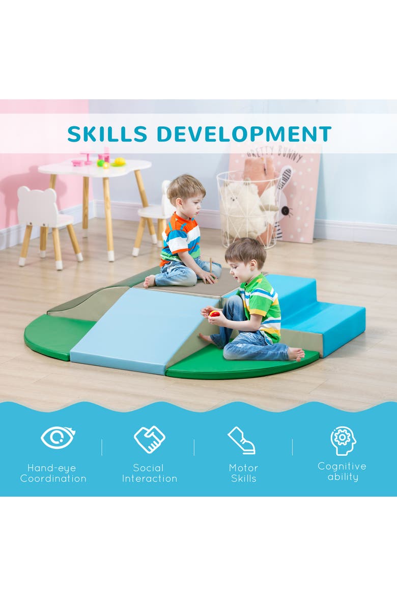 6-Pieces Foam Climbing Blocks for Toddlers, Soft Play Set for Climb and Crawl, Alternate, color, Contemporary