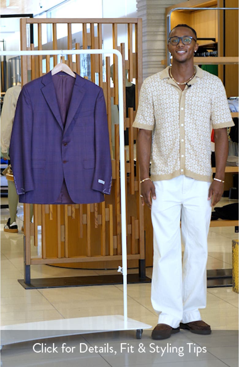 Siena Regular Fit Dark Purple Plaid Super 130s Wool Sport Coat, sales video thumbnail