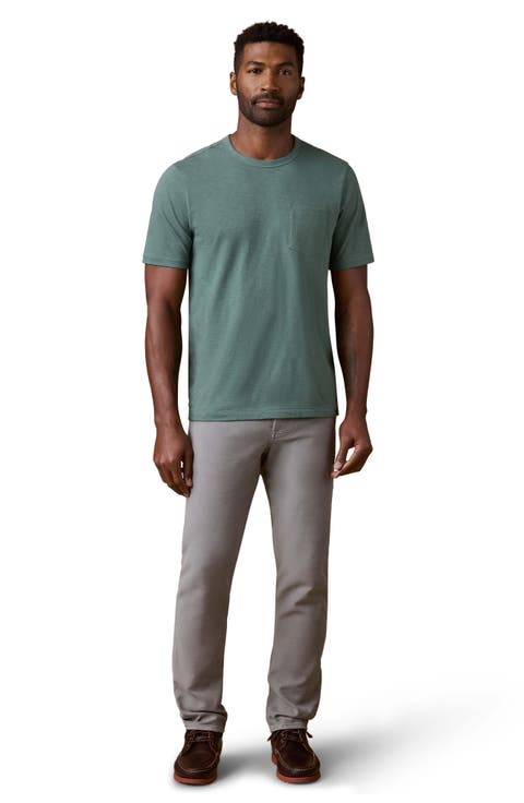 Slim Straight Leg Stretch Terry Cloth Pants