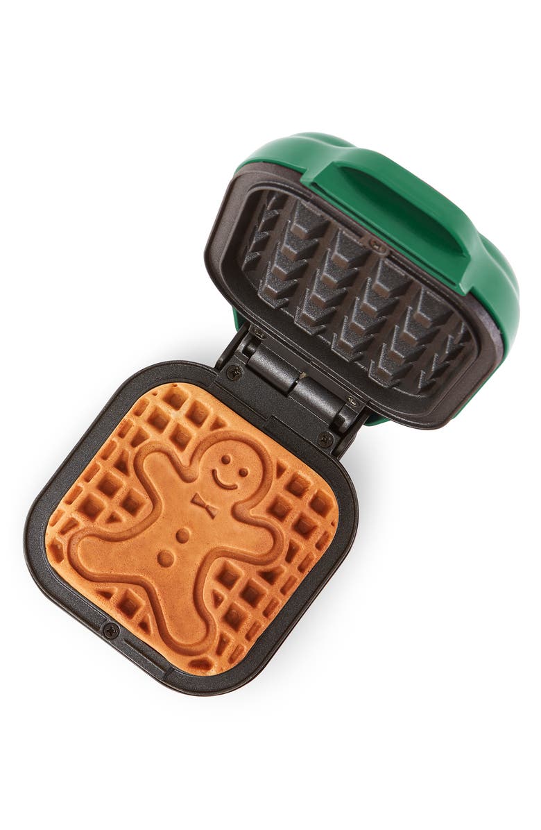 Dash Gingerbread Mini Waffle Maker, Alternate, color, Green