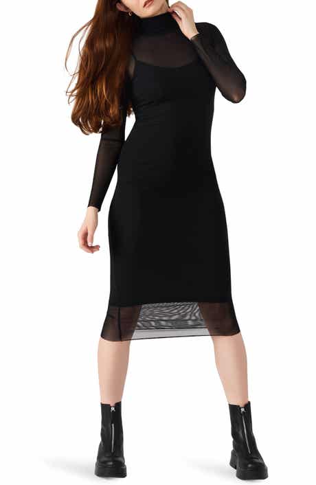 Steve Madden Hailee Long Sleeve Mesh Body-Con Dress