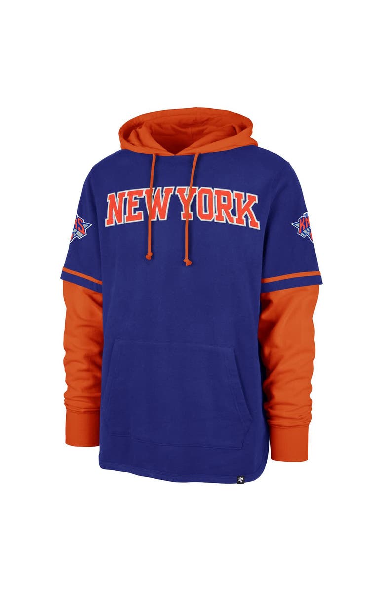 '47 Men's '47 Royal New York Knicks Trifecta Shortstop Pullover Hoodie, Alternate, color, Royal