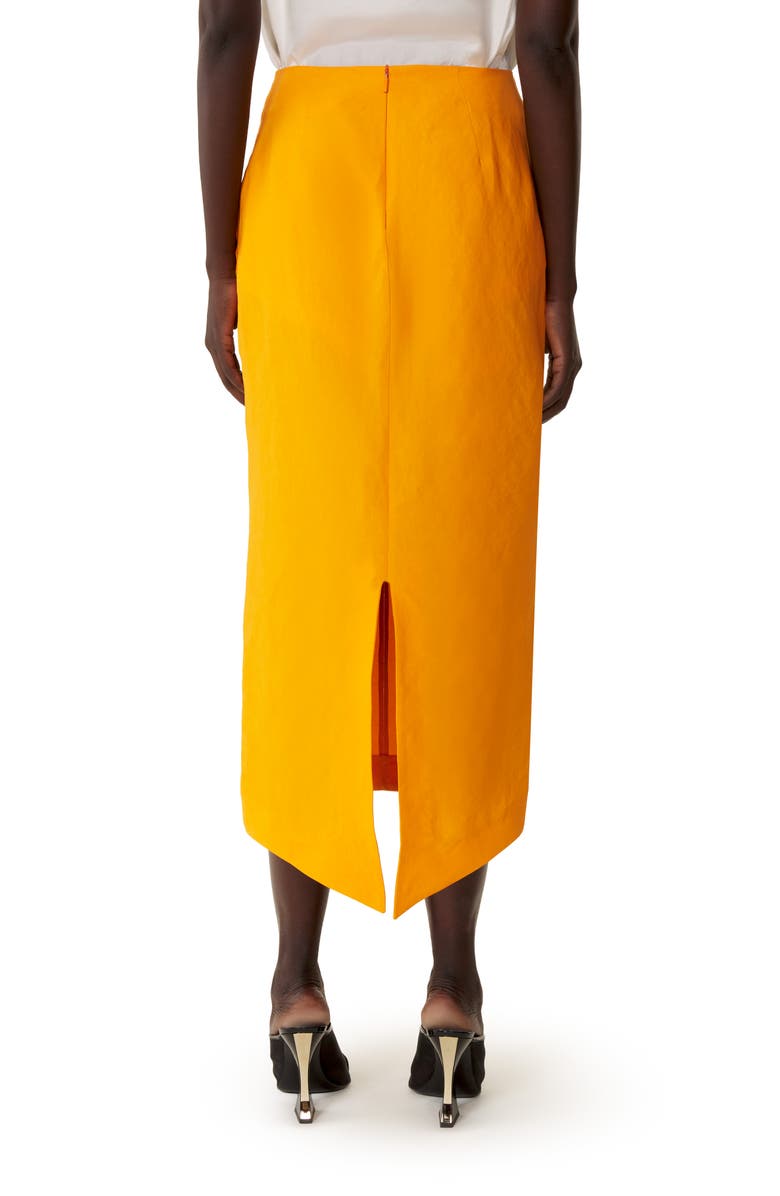 Lanvin Asymmetrical Midi Skirt In Paper And Viscose, Alternate, color, Mandarin