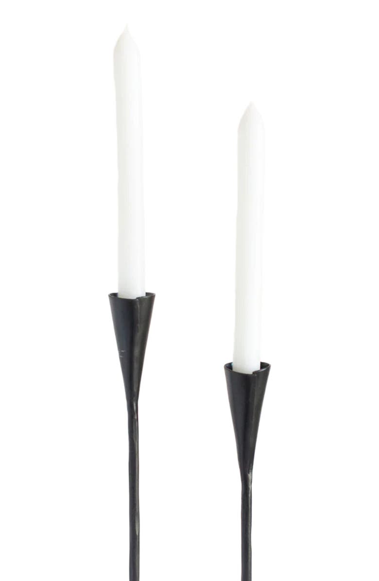 Creative Women Phoenix Hand-Forged Iron Candle Stands - Set of 2, Alternate, color, Black