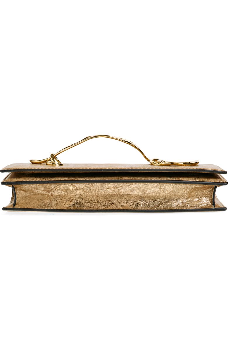 Alexis Bittar TWISTED GOLD SIDE HANDLE CLUTC, Alternate, color, Antique Gold
