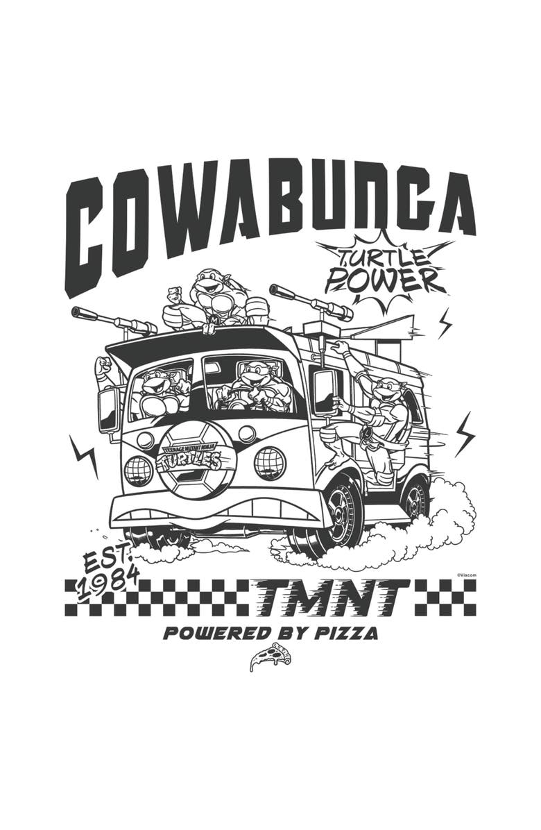 TEENAGE MUTANT NINJA TURTLES Men's Teenage Mutant Ninja Turtles Cowabunga Team Power Race Graphic T-Shirt, Alternate, color, White