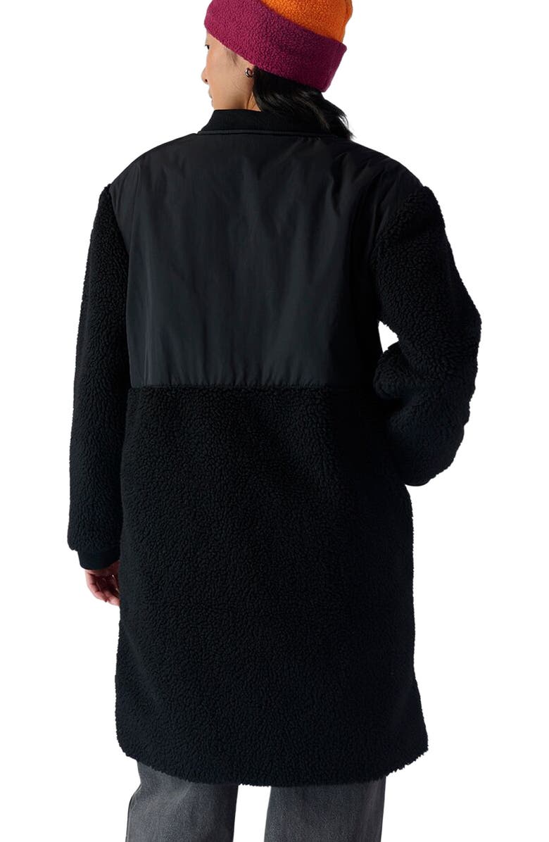 Backcountry Mixed Fabric Fleece Long Coat - Women's, Alternate, color, Black