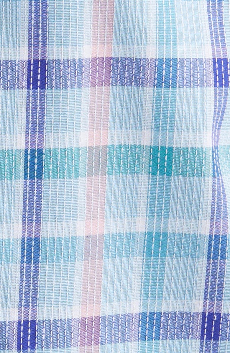 Tommy Bahama Sky Ripple Check Short Sleeve Button-Up Shirt, Alternate, color, Gulf Shore