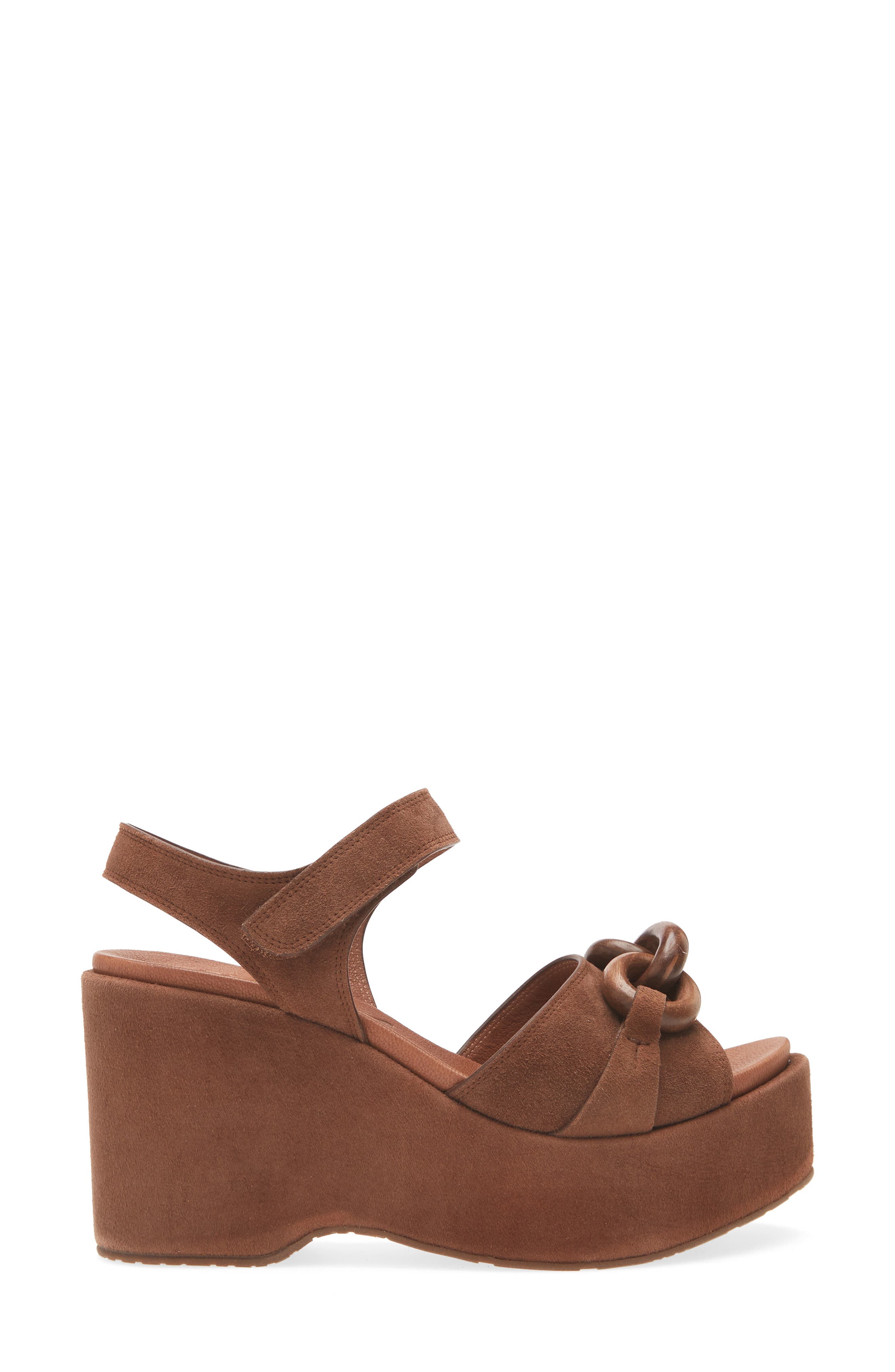 Pedro Garcia Lady Ankle Strap Platform Wedge Sandal, Alternate, color, Spice Plush Suede-Walnut