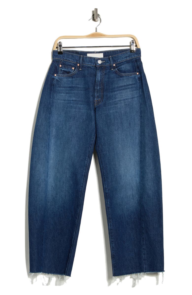 MOTHER Mid Rise Frayed Barrel Leg Jeans, Alternate, color, 