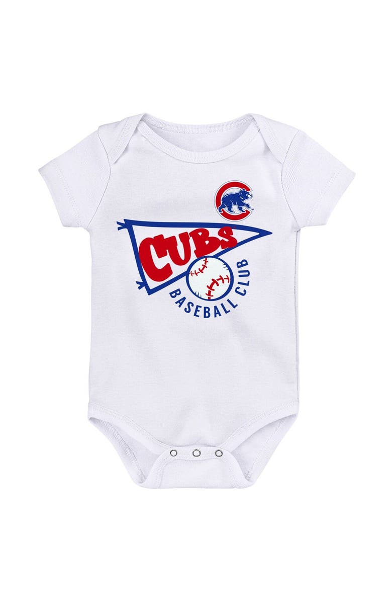 Outerstuff Newborn & Infant Royal/White/Heather Gray Chicago Cubs Biggest Little Fan 3-Pack Bodysuit Set, Alternate, color, 