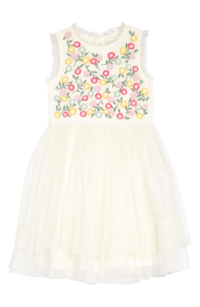 Mini Boden Embroidered Floaty Dress, Main, color, 