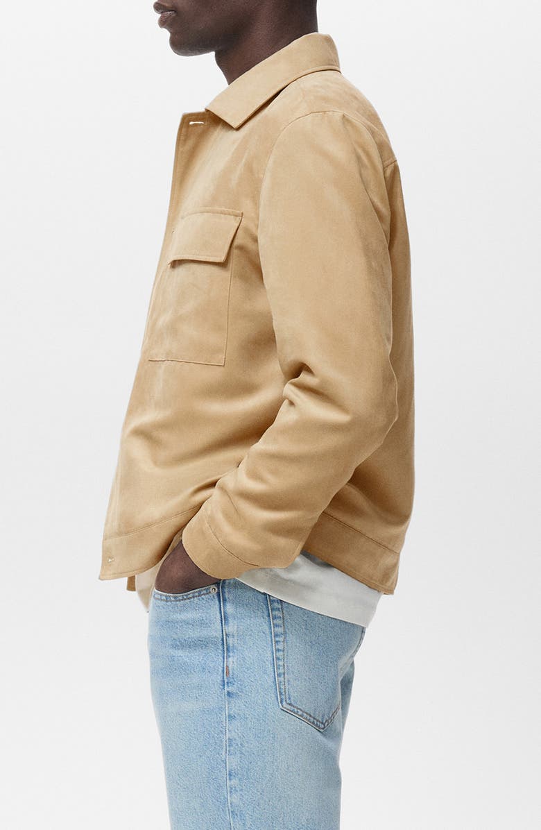 MANGO Faux Suede Jacket, Alternate, color, Beige