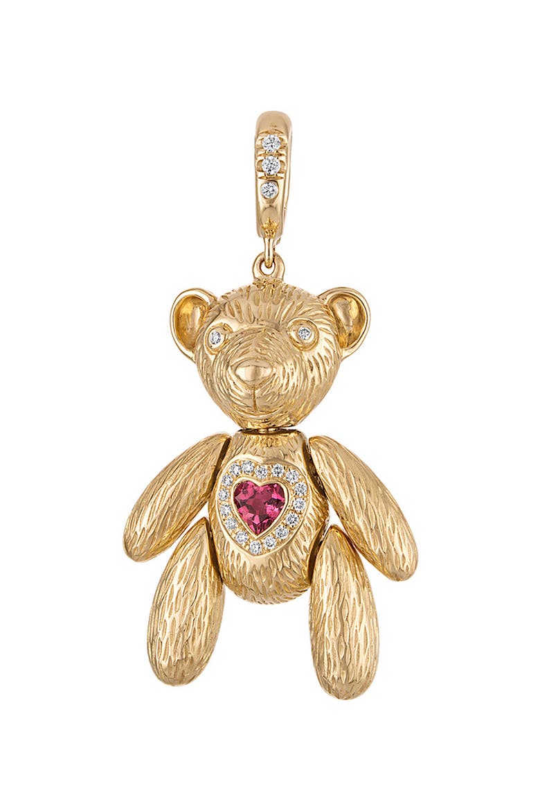 Teddy Tourmaline & Diamond Pendant, Main, color, METALLIC GOLD