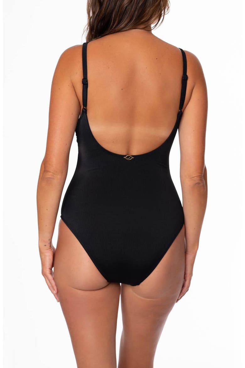 BBQ Ribs One-Piece Swimsuit, Alternate, color, BLACK