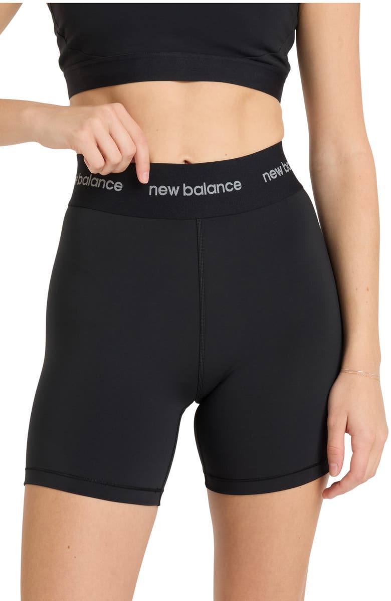 New Balance NB Sleek 5-Inch High Rise Performance Athletic Shorts, Alternate, color, Black