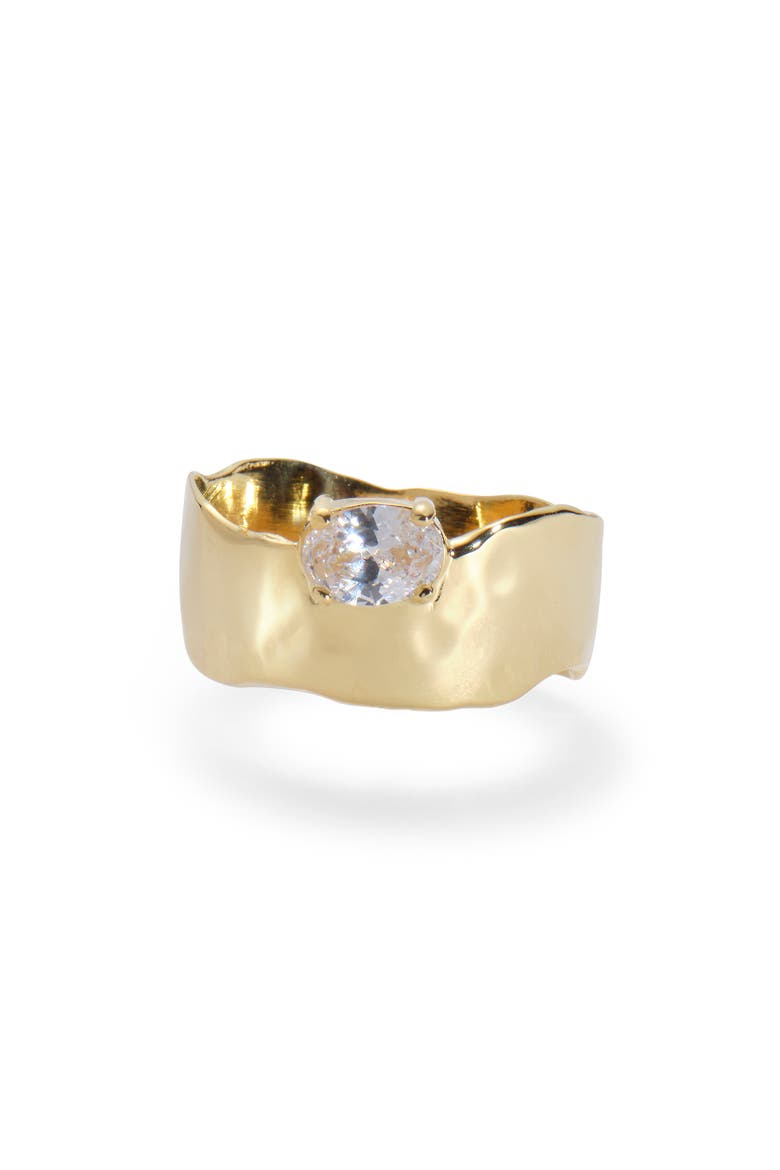 Cubic Zirconia Drift Ring, Main, color, GOLD