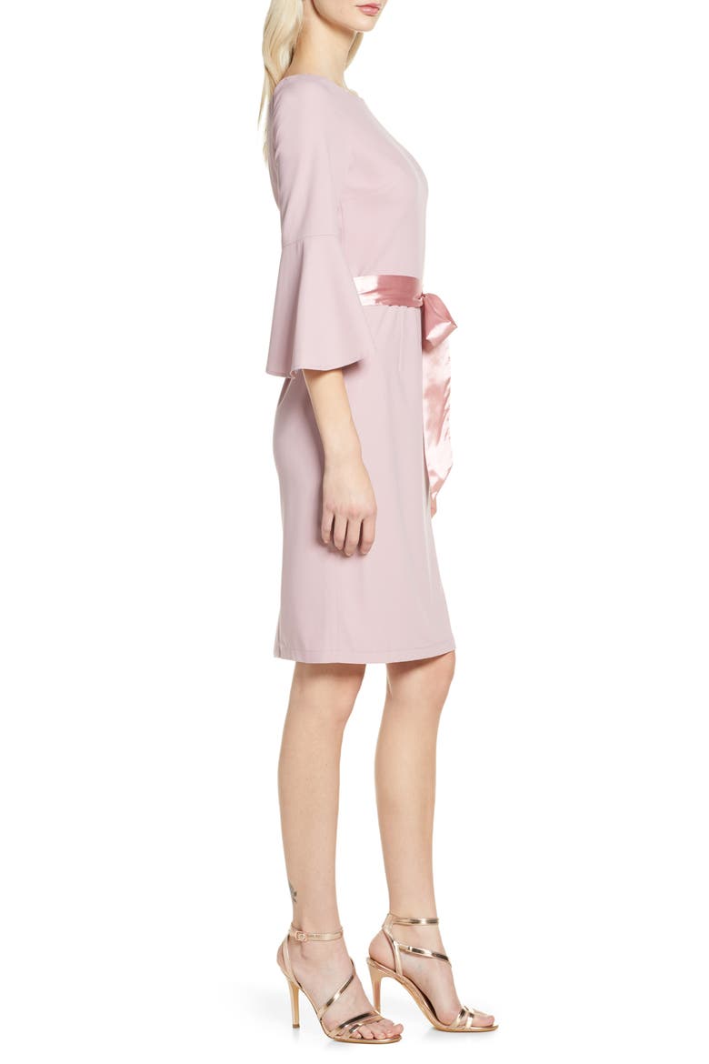 Yohana Satin Sash Cocktail Dress, Alternate, color, MINK