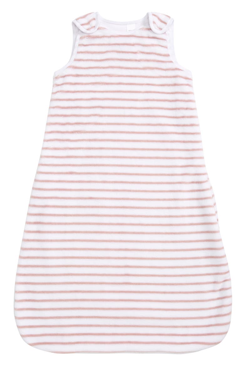 Baby Fleece Wearable Blanket, Main, color, PINK PUFF STRIPE
