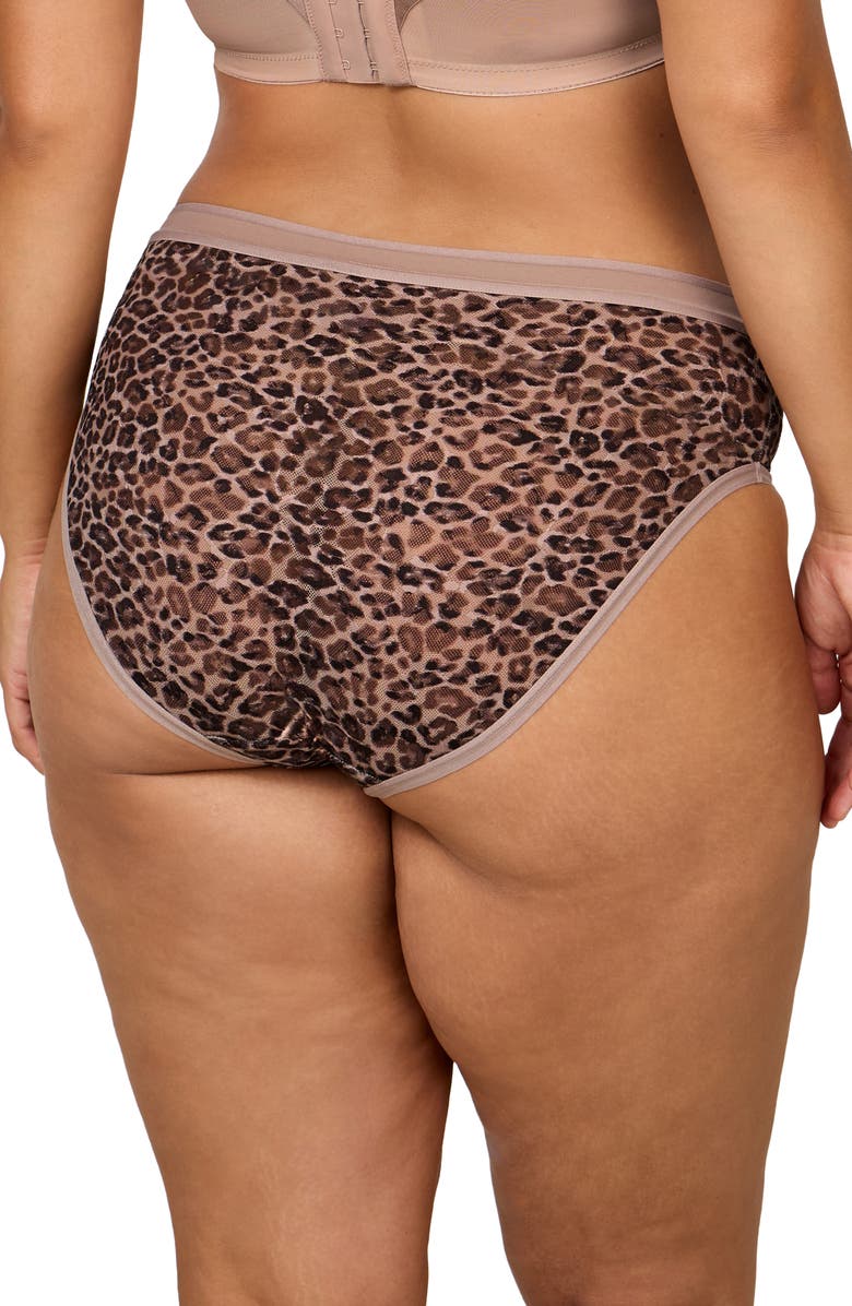Curvy Couture No-Show Lace High Cut Panties, Alternate, color, Leopard Lush