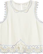 Treasure & Bond Cutwork Shell Sleeveless Top