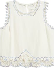 Treasure & Bond Cutwork Shell Sleeveless Top