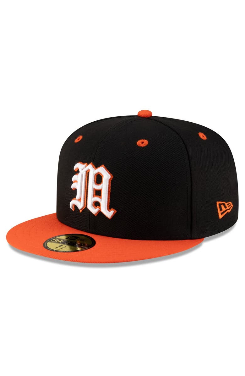New Era Men's New Era Black/Orange Miami Hurricanes On-Field 59FIFTY Fitted Hat, Main, color, 