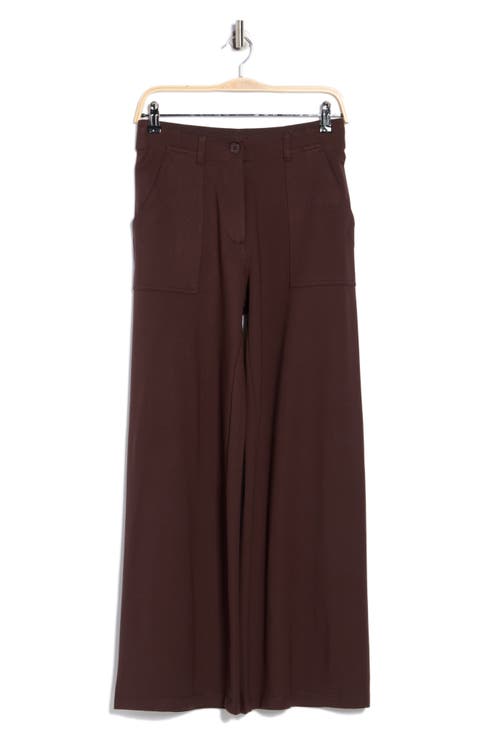 Ponte High Waist Wide Leg Pants